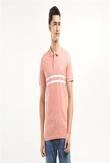 STRIPE POLO 02-ROSE TAN